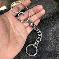Cool Men's Stainless Steel Skull Key Chain Pants Chains Biker Wallet Chain For Men