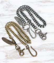Cool Men's Skull Long Feather Pendant Hip Hop Stainless Steel Pants Chain Biker Wallet Chain For Men