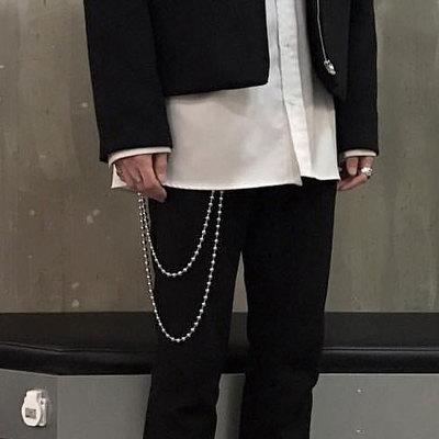 Fashion Men's Women's Beaded Stainless Steel jeans chain jean chain Long Pants C SDD00451057