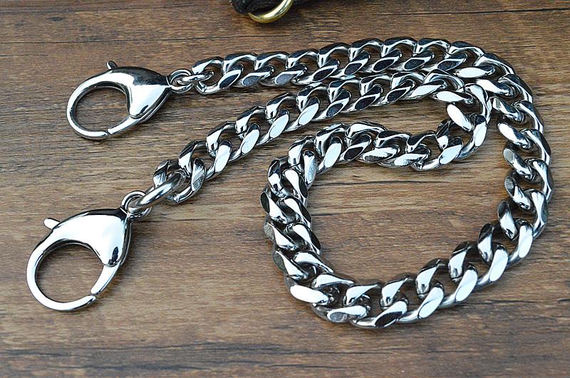 Cool Men's Women's Stainless Steel 18'' Silver Wallet Chain Pants