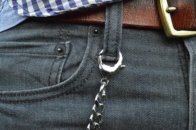 Cool Men's Women's Stainless Steel 18'' Silver Wallet Chain Pants