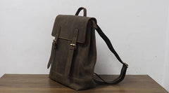 Cool Mens Leather 15inch Laptop Backpack Travel Backpack Leather School Backpacks for Men