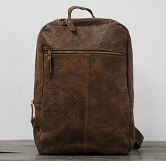 Cool Mens Leather 15inch Laptop Backpack Travel Backpacks Leather School Backpack for Men