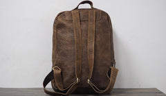 Cool Mens Leather 15inch Laptop Backpack Travel Backpacks Leather School Backpack for Men