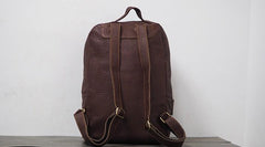 Cool Mens Leather 15inch Laptop Backpack Travel Backpacks Leather School Backpack for Men