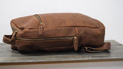 Cool Mens Leather 15inch Laptop Backpack Travel Backpacks Leather School Backpack for Men