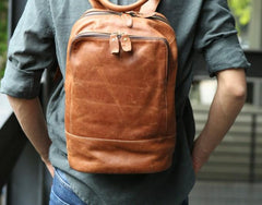 Cool Mens Leather Backpack Travel Backpack Laptop Backpack for men