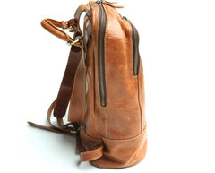 Cool Mens Leather Backpack Travel Backpack Laptop Backpack for men