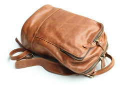 Cool Mens Leather Backpack Travel Backpack Laptop Backpack for men