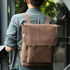Cool Mens Leather Backpack Travel Backpacks Laptop Backpack for men
