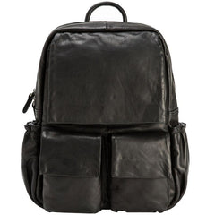 Cool Mens Leather Backpacks Black Travel Backpacks Laptop Backpack for men