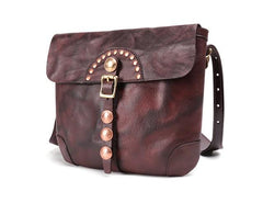 Cool Mens Leather Country Side Bag Small Saddle Messenger bag Shoulder bag For Men