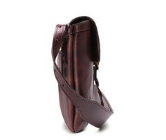 Cool Mens Leather Country Side Bag Small Saddle Messenger bag Shoulder bag For Men