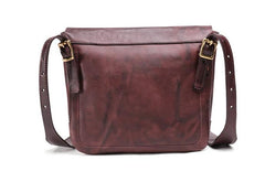Cool Mens Leather Country Side Bag Small Saddle Messenger bag Shoulder bag For Men