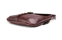 Cool Mens Leather Country Side Bag Small Saddle Messenger bag Shoulder bag For Men