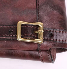 Cool Mens Leather Country Side Bag Small Saddle Messenger bag Shoulder bag For Men