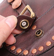 Cool Mens Leather Country Side Bag Small Saddle Messenger bag Shoulder bag For Men