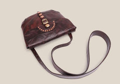 Cool Mens Leather Country Side Bag Small Saddle Messenger bag Shoulder bag For Men