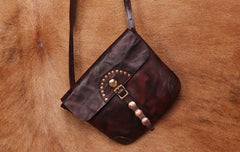 Cool Mens Leather Country Side Bag Small Saddle Messenger bag Shoulder bag For Men