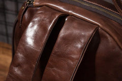 Cool Mens Leather School Backpack Satchel Backpacks Leather Travel Backpack for Men
