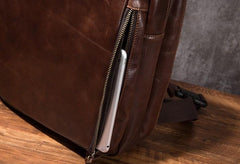 Cool Mens Leather School Backpack Satchel Backpacks Leather Travel Backpack for Men