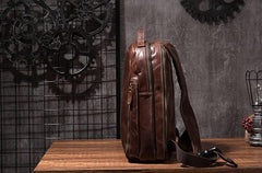 Cool Mens Leather School Backpack Satchel Backpacks Leather Travel Backpack for Men