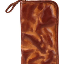 COOL MENS LEATHER ZIPPER LONG CLUTCH WALLETs ZIPPER VINTAGE LONG WALLET FOR MEN