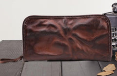 COOL MENS LEATHER ZIPPER LONG CLUTCH WALLETs ZIPPER VINTAGE LONG WALLET FOR MEN