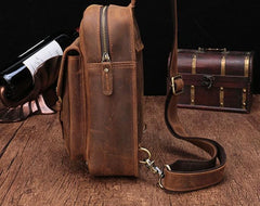 Cool Mens Leather Sling Bag One Shoulder Bag Sling Chest Bag For Men