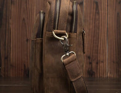 Cool Mens Leather Small Side Bag Small Messenger bag Shoulder bag For Men