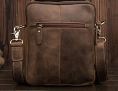 Cool Mens Leather Small Side Bag Small Messenger bag Shoulder bag For Men