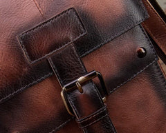 Cool Mens Leather Vintage Small Side Bag Small Messenger bag Shoulder bag For Men