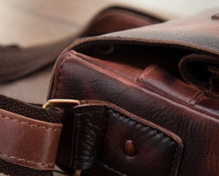 Cool Mens Leather Vintage Small Side Bag Small Messenger bag Shoulder bag For Men