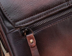 Cool Mens Leather Vintage Small Side Bag Small Messenger bag Shoulder bag For Men
