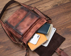 Cool Mens Leather Vintage Small Side Bag Small Messenger bag Shoulder bag For Men