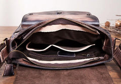Cool Mens Leather Vintage Small Side Bag Small Messenger bag Shoulder bag For Men
