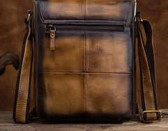 Cool Mens Leather Vintage Small Side Bag Small Messenger bag Shoulder bag For Men