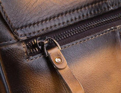 Cool Mens Leather Vintage Small Side Bag Small Messenger bag Shoulder bag For Men