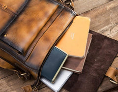 Cool Mens Leather Vintage Small Side Bag Small Messenger bag Shoulder bag For Men