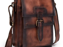 Cool Mens Leather Vintage Small Side Bag Small Messenger bag Shoulder bag For Men