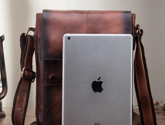 Cool Mens Leather Vintage Small Side Bag Small Messenger bag Shoulder bag For Men