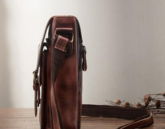 Cool Mens Leather Vintage Small Side Bag Small Messenger bag Shoulder bag For Men