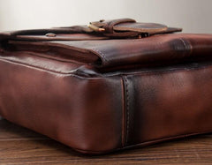 Cool Mens Leather Vintage Small Side Bag Small Messenger bag Shoulder bag For Men