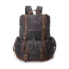 Cool Mens Waxed Large Canvas Backpack Travel Canvas Backpack for Men