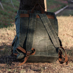 Cool Mens Waxed Large Canvas Backpack Travel Canvas Backpack for Men