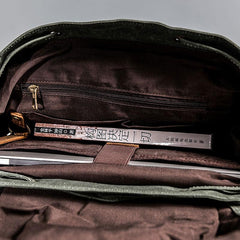 Cool Mens Waxed Large Canvas Backpack Travel Canvas Backpack for Men
