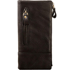 Cool Mens long Wallet Leather Bifold Wallet Long Wallets for Men