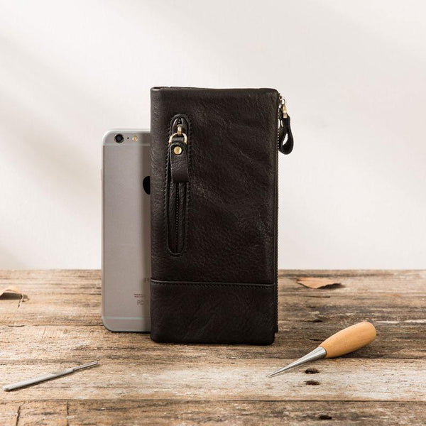 Cool Mens long Wallet Leather Bifold Wallet Long Wallets for Men HB00881095