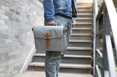 Cool Oxford Cloth Gray Men's Shoulder Bag Messenger Bag Side Bag For Men