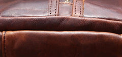 Cool Mens Red Brown Leather Chest Bag Sling Bag Crossbody Sling Bag For Men